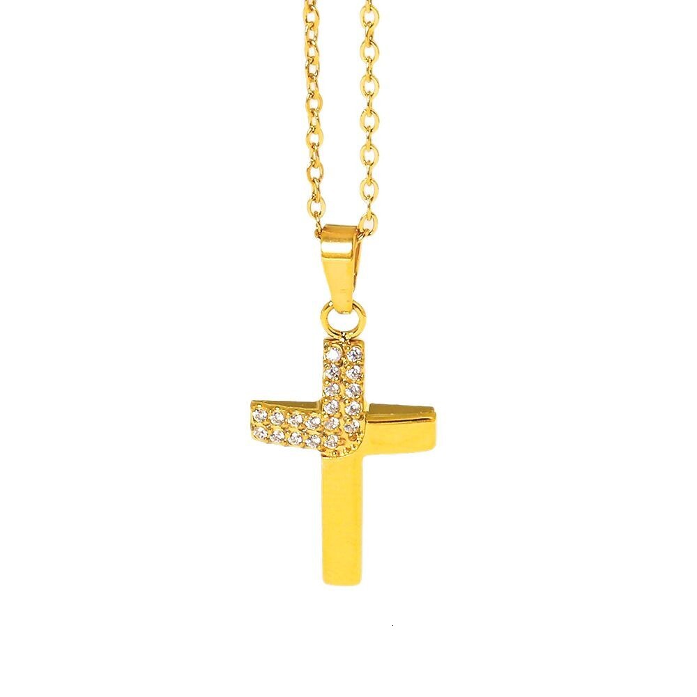 Cross Zircon Necklace Accessories for Women, Non-Fading, Simple and High-End, Niche Light Collarbone Chain Jewelry for Women