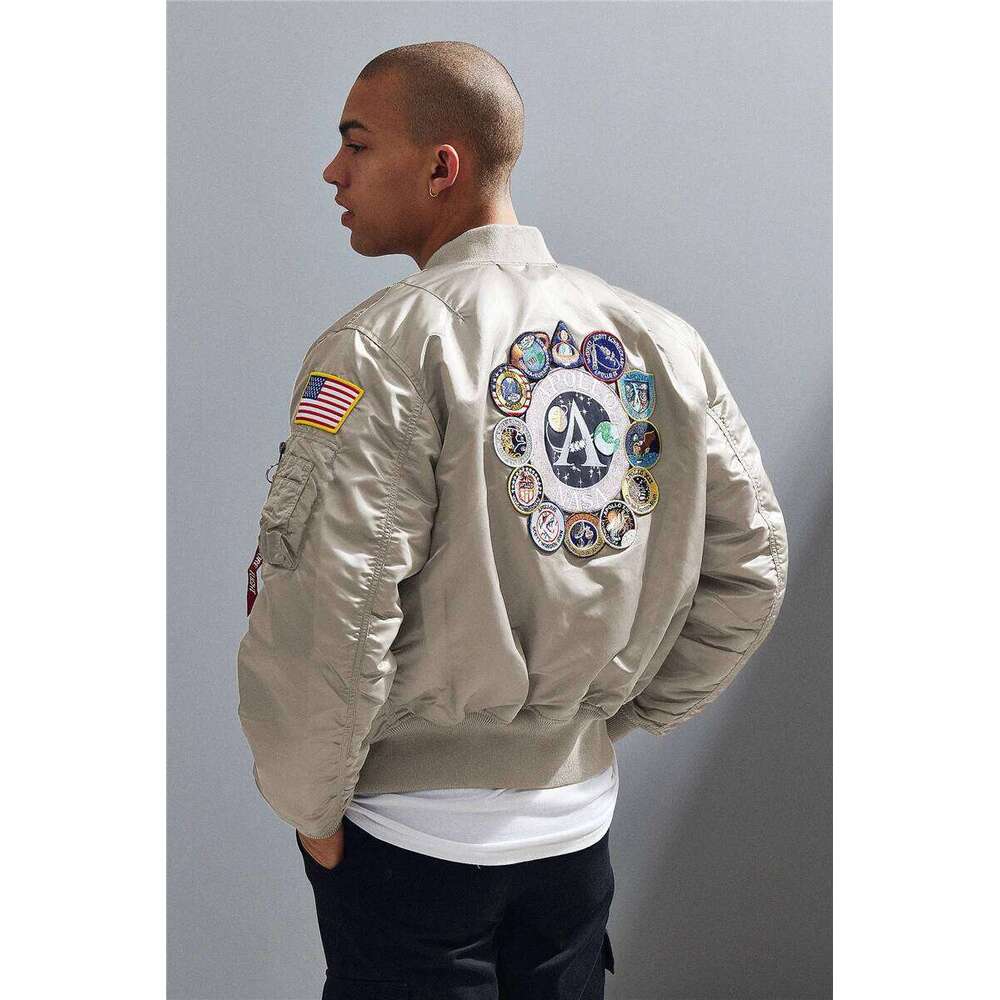 Winter bomber flight jacket vintage MA-1 APOLLO men coat streetwear warm varsity hip hop baseball letterman pilot us air force