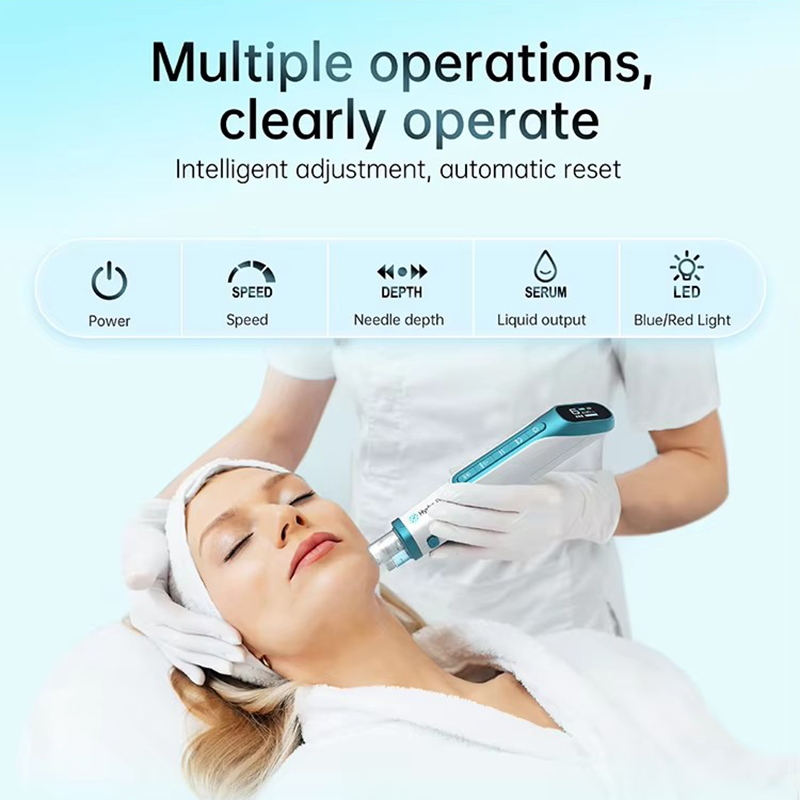 Dermapen H6 Newest wireless Hydra.Pen device MTS Beauty Machine Face Lifting Microneedling Derma Hydra Pen Red Blue Light Therapy Automatical Serum Ap