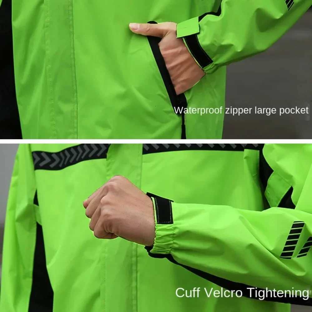 Motorcycle Riders Durable Lightweight Waterproof Cycling Suit Windproof Raincoat and Pants Set Y250814