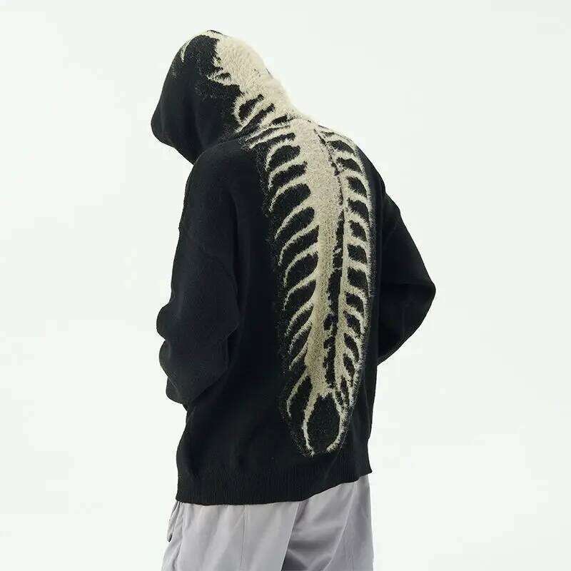 Designer Clothing 2025 American Centipede Pattern Vibe Hooded Retro High Street Ins Men And Women Trendy Sweater