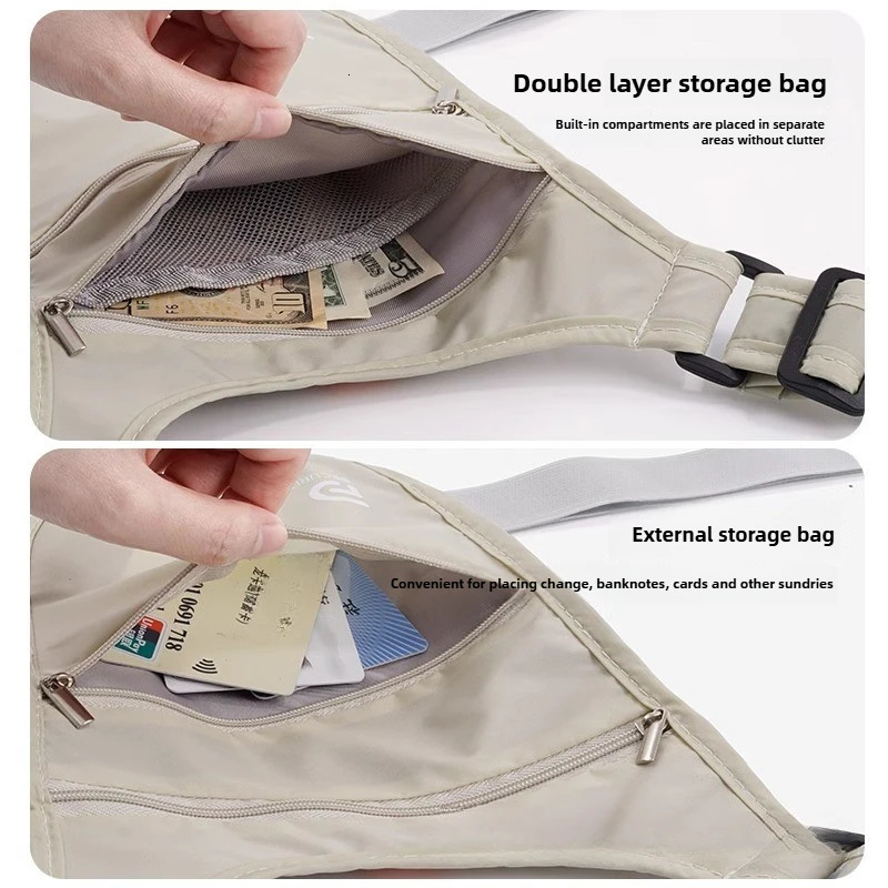 Travel close anti-theft waist bag passport carry-on abroad invisible document bag cell phone change anti-thief bags 250811