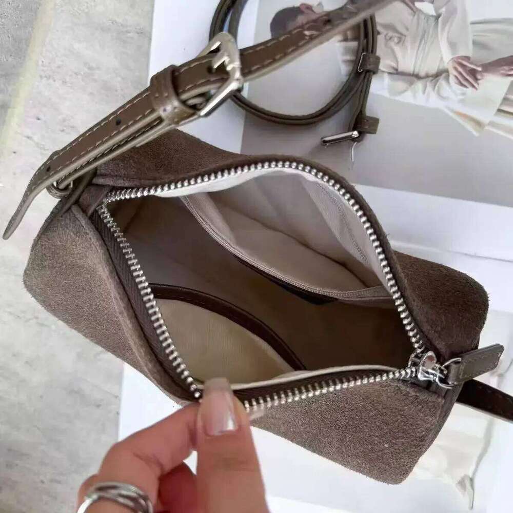 Designer bag 52 Exquisite Live Wine Red Small Pillow Matte Suede Leather Women Crossbody Round Shape Chamois Female Shoulder Bag