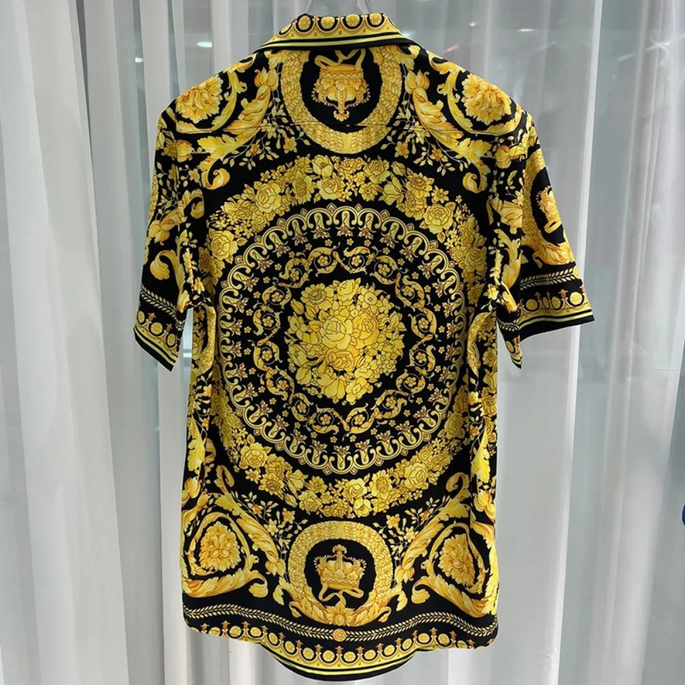 2024 early spring fashion youth digital printing mens shortsleeved shirt 250804