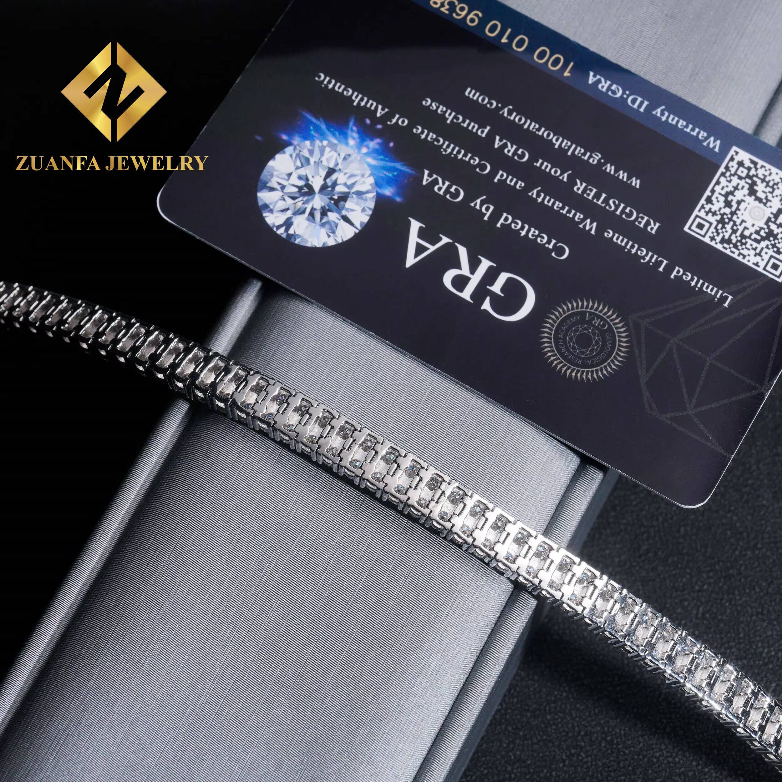 Popular Premium Look Moissanite Jewelry 925 Sterling Silver Tennis Link Chain Tennis Necklace Bracelet for Men Women