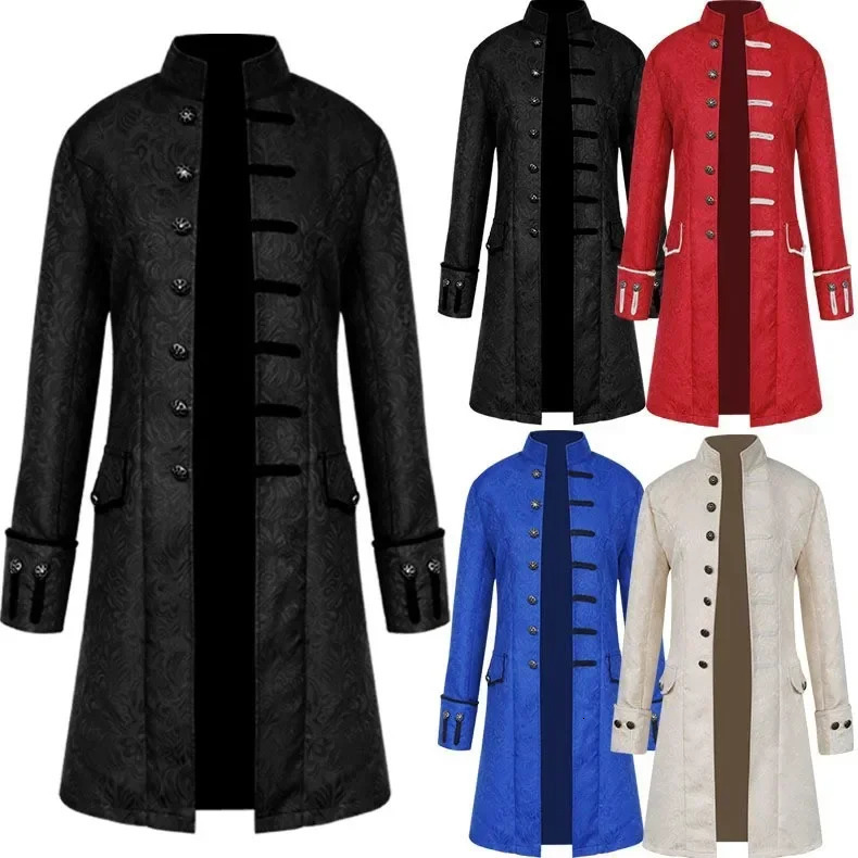 Adult Men Long Gothic Coat Steampunk Hooded Dig Creator Cosplay Costumes for Halloween Festival Trench 250729