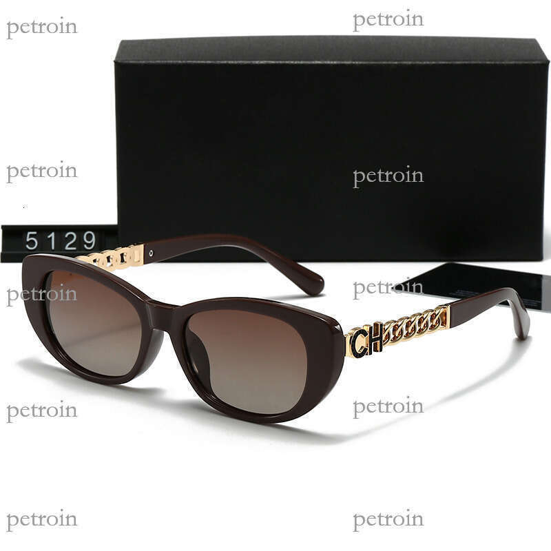 25 New Women's High-End Small Frame Cat Eye Polarized with Unique Metal Chain Internet Celebrity Sunglasses