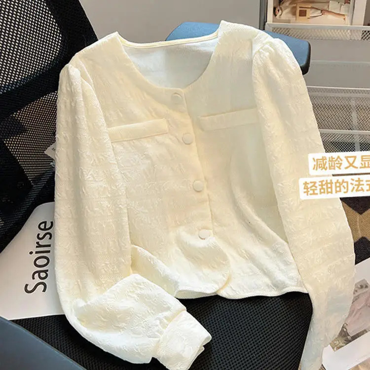 Elegant Chic Long Sleeve Short Jacket for Women SpringAutumn Fashion 250814