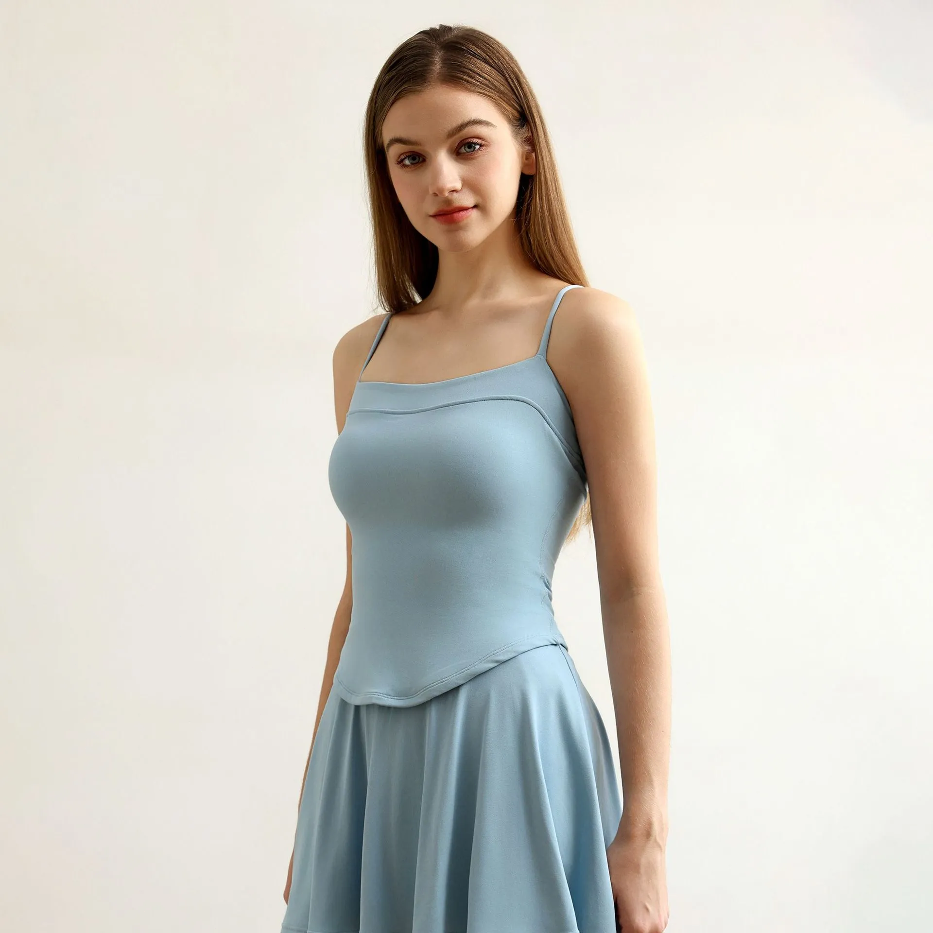 new Womens double-layer outerwear fitness yoga bra comfortable Pilates fitness bra for spring summer strap beautiful back breathable dress