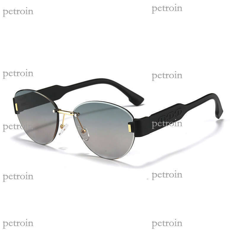 New Trendy Fashionable Unisex Oval Frameless Celebrity Runway High-end Sunglasses