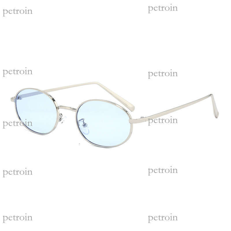 New Fashion Metal Oval Frame Korean Street Style Women High-end Sunshade Sunglasses for Men Trendy