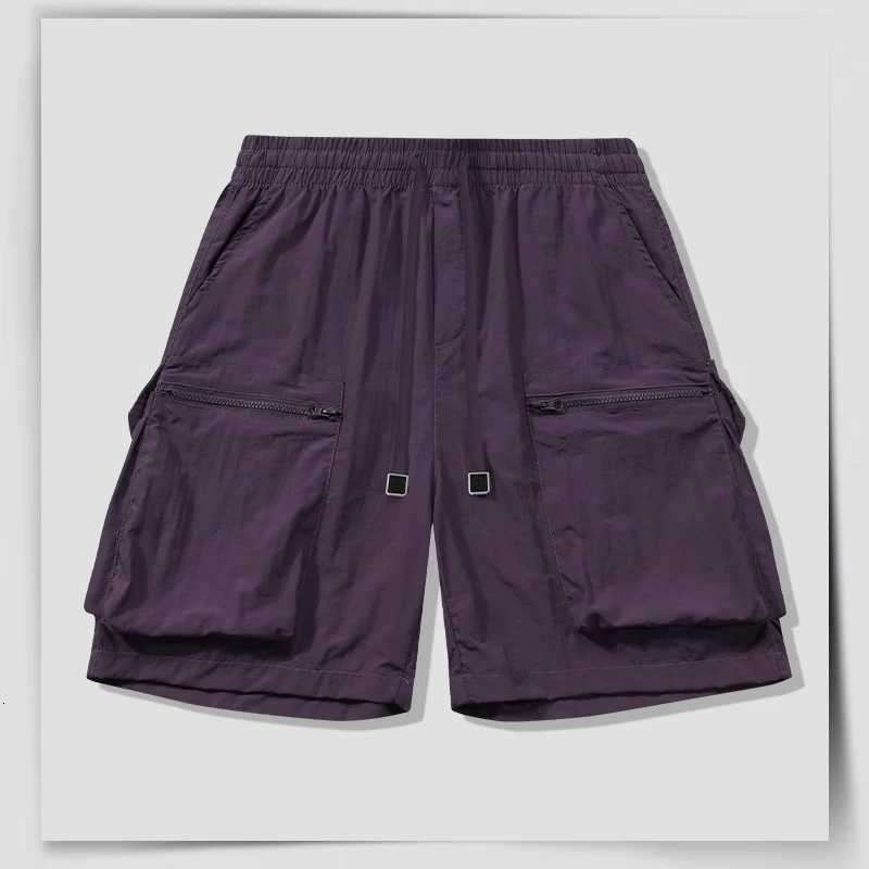 Workwear shorts for men summer loose sports shorts summer mens ice silk casual cropped pants Y250814