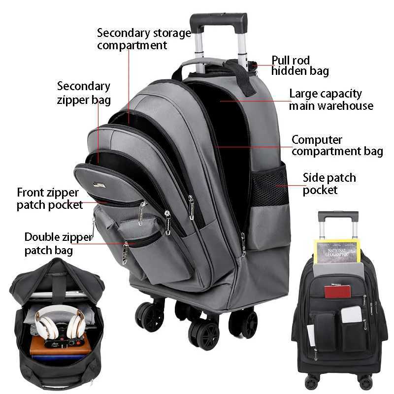 Travel luggage universal wheels travel trolley bag business laptop bag large capacity multifunctional backpack X250815 - view 7