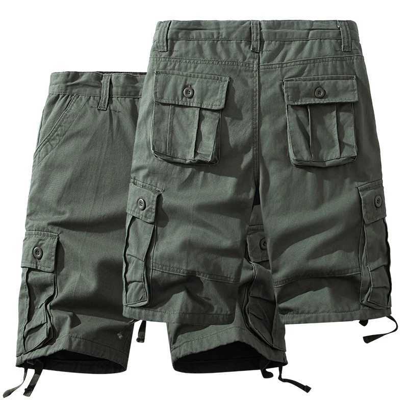 Mens Cotton Shorts Cargo Knee Pants Tactical Casual Sports Shorts Man Hiking Fishing Y2K Clothes Y250814