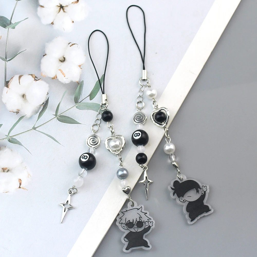 Anime Keychain Cosplay Geto Suguru Satoru Gojo Matching Jujutsu Phone Charm Accessory Pendant Keyring Bag Jewelry Gift 250804