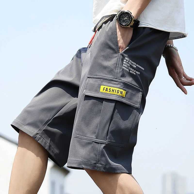 Mens Shorts Summer Casual Jogging Cargo Shorts Loose Multi-pockets Elastic Waist Work Hiking Overalls Short Pants Y250814