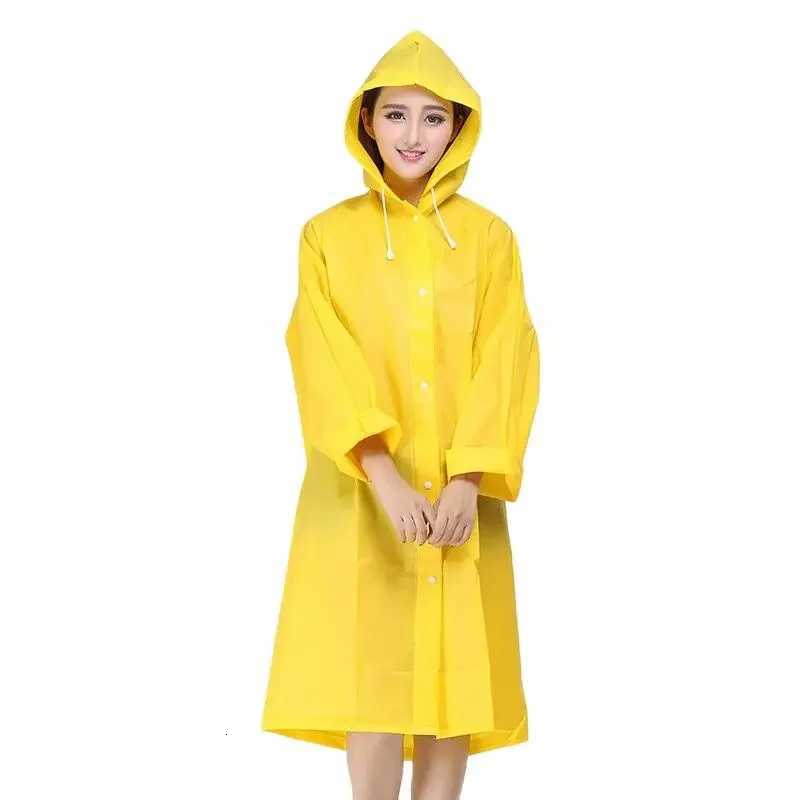 Outdoor Adult Raincoat Women Yellow Translucent Plastic Suit Rain Poncho Clear Rain Coat Waterproof Gabardina Mujer Rain Gear Y250814