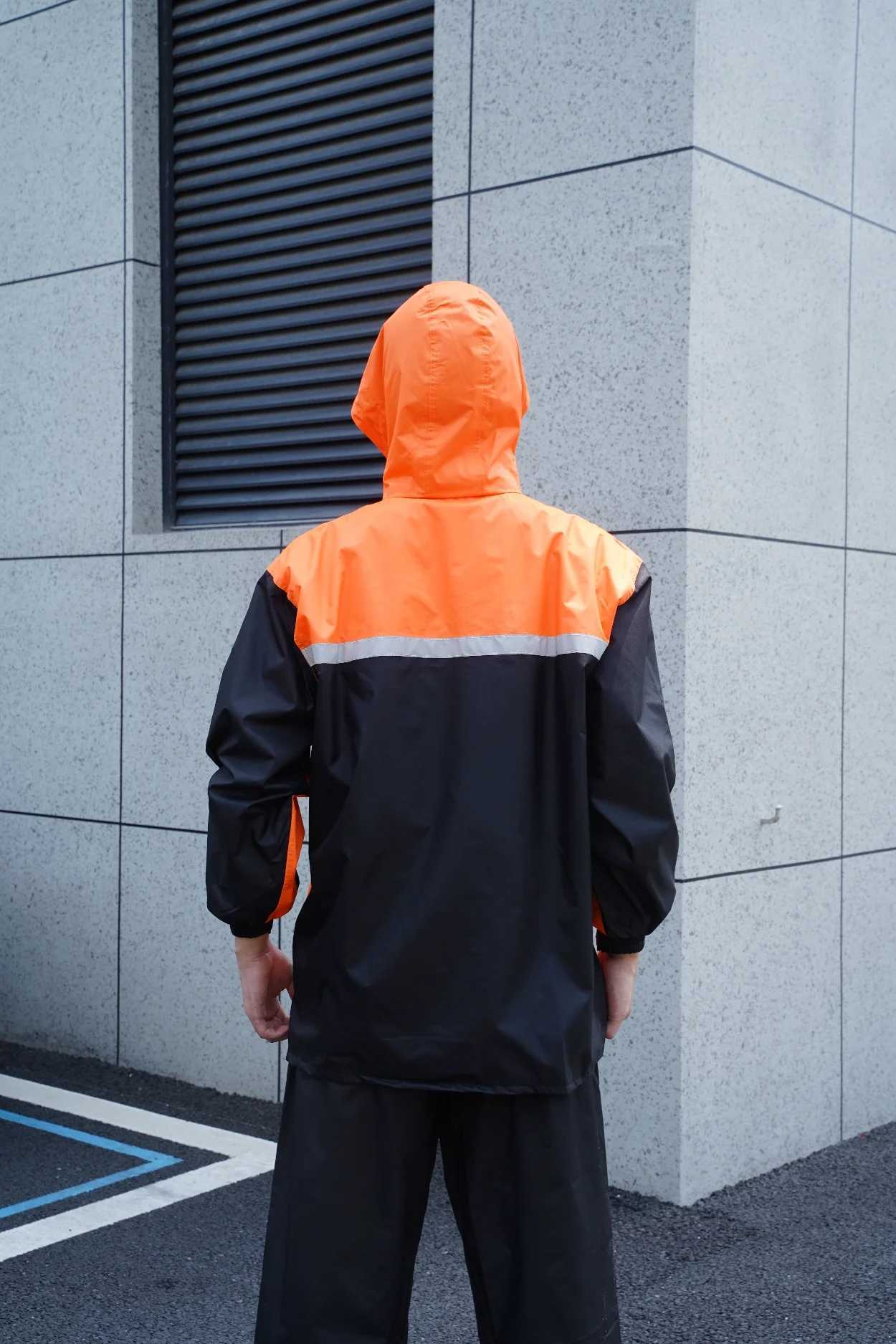 Fashion Thickened Split Rainwear Color Matching Sports Rainsuit Mens Waterproof Riding Motorcycle Raincoat Y250814