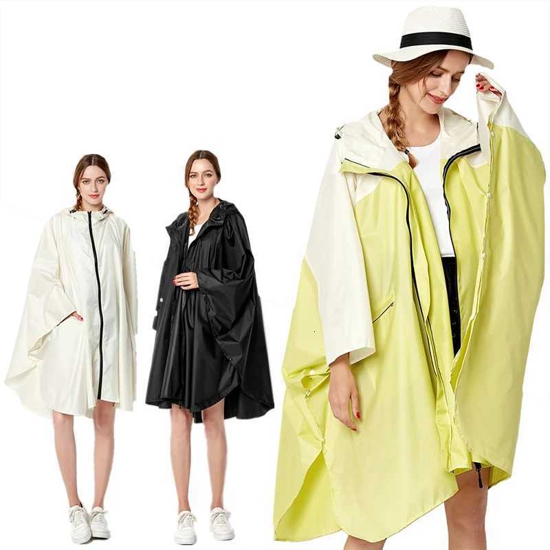 New Fashion Big Size Women Raincoat Thin Poncho Ladies Waterproof Clock Rain Adults Rain Coat Windproof Rain Wear Y250814