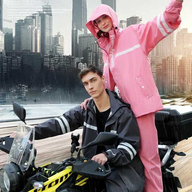 Adult Raincoat Rainpants Waterproof Reflective Rain Coat Set Suit Outdoor Cycling Motorcycle Hiking Rainproof Equipment Y250814
