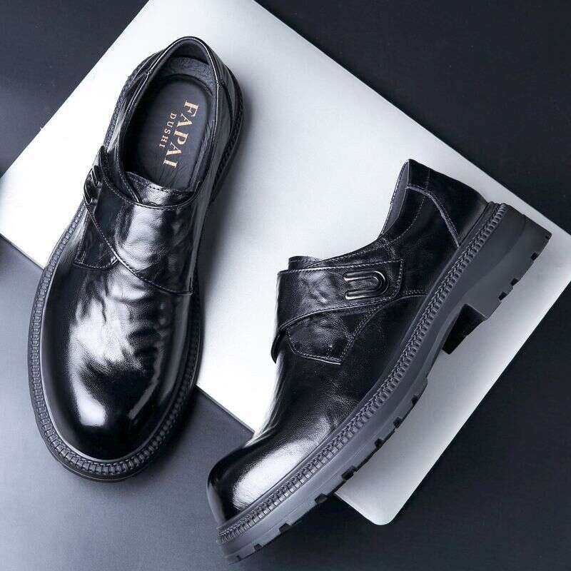 2025 New Men's High-end Shoes With One Foot Kick, Le Fu Shoe Toe Layer, Cowhide Casual Business Leather Shoes, Wedding