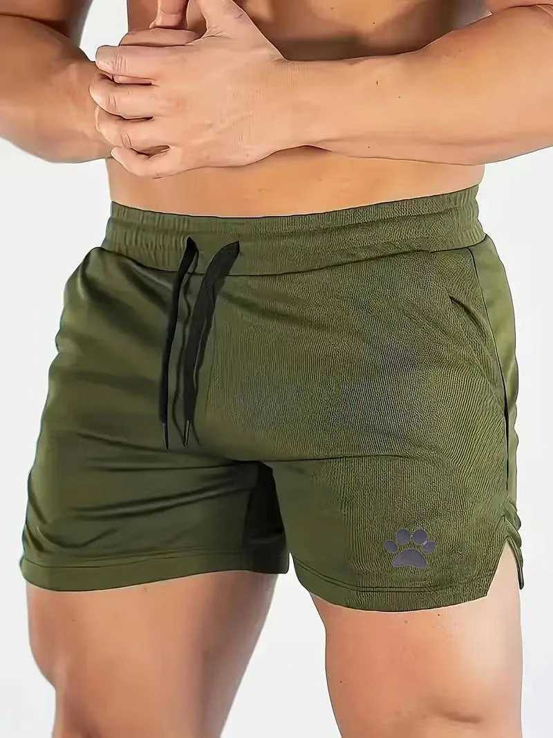 Mens fashion Bear paw print casual shorts Fitness shorts Summer outdoor jogging shorts Mens home pants Popular fitness shorts Y250814