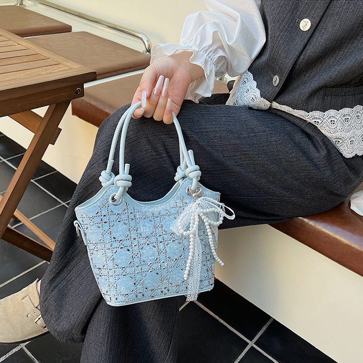 Korean Style Niche Rhinestone Sequin Handbag Free Shipping Designer Versatile Women's Commuting Shoulder Bag Luxury Leisure Shopping Crossbody Ba