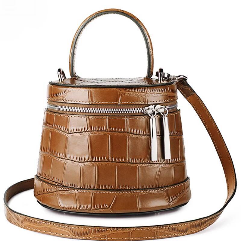 Genuine Leather Crossbody For Woman Shoulder Bags Designer Casual Bucket Bag Ladies High Quality Handbag Women
