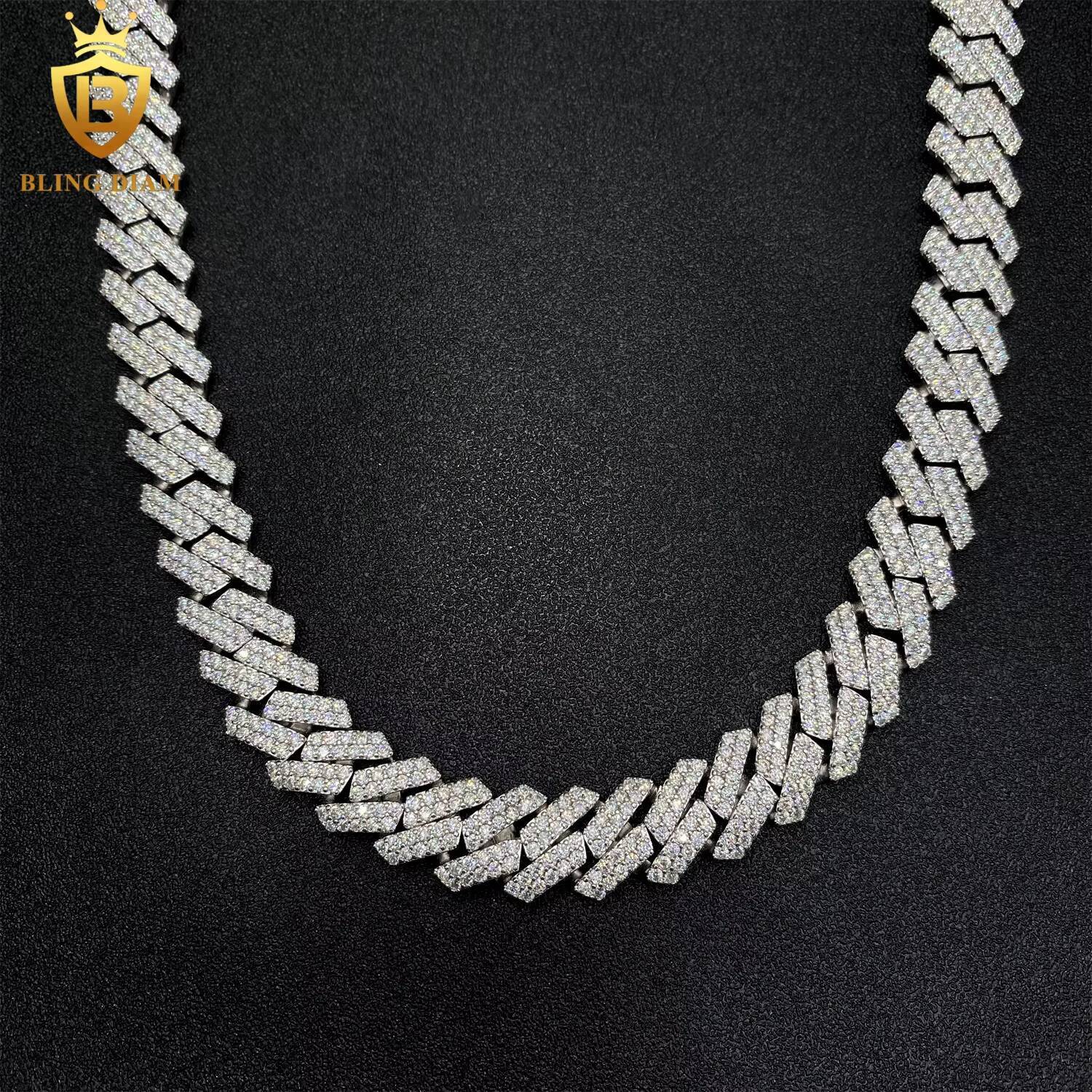 13mm Miami Hip Hop Jewelry Necklace 925 Sterling Silver Moissanite Cuban Link Chain Iced Out Gra Certificate