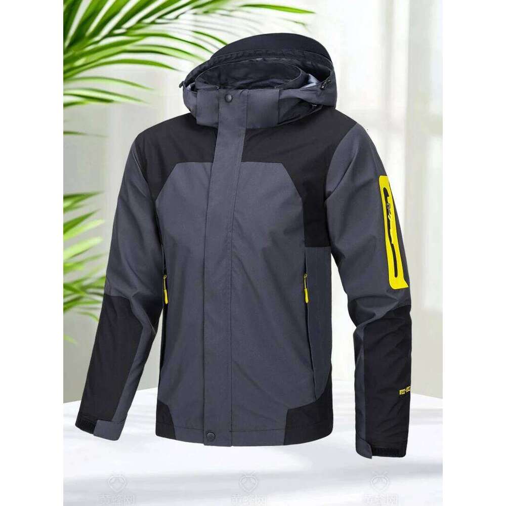 Waterproof Men Outdoor Softshell Zip Up Hooded Jacket Windbreaker Hiking Camping Lightweight Spring Autumn Coats