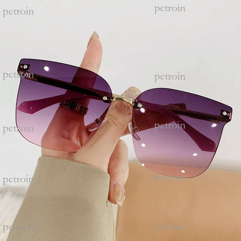 New Trendy Frameless High-End for Women TikTok Hot-Selling Fashion Ins UV Protection Sunglasses