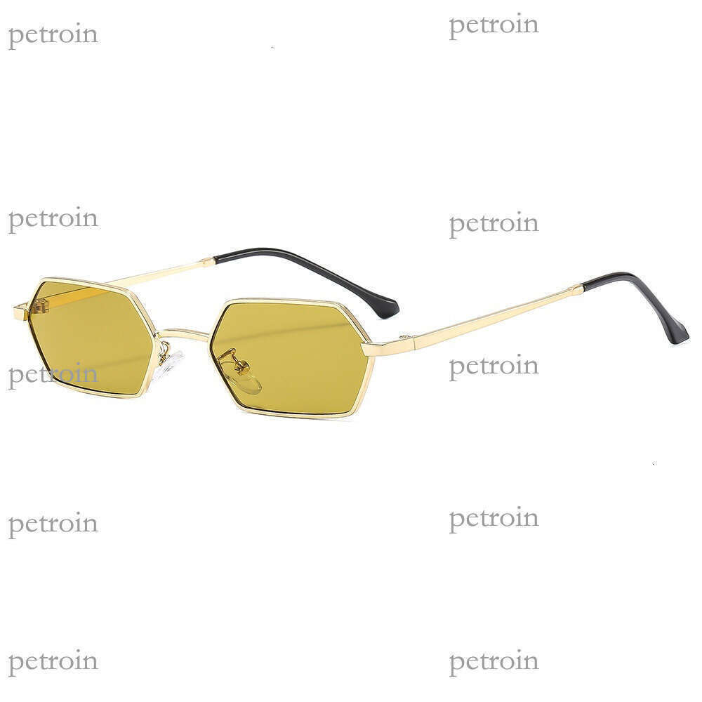 New Metal Small Frame Polygon for Women, Ins High-End Street Style Sunshade Sunglasses