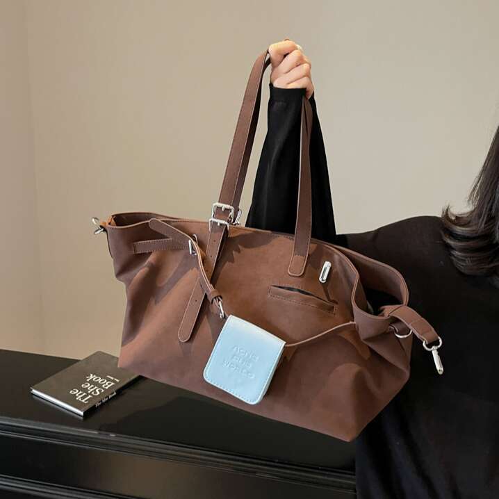 Korean Style Suede Tote for Women 2025 New Fashionable Handbag Bags Designer Large Capacity Shoulder Crossbody Bag