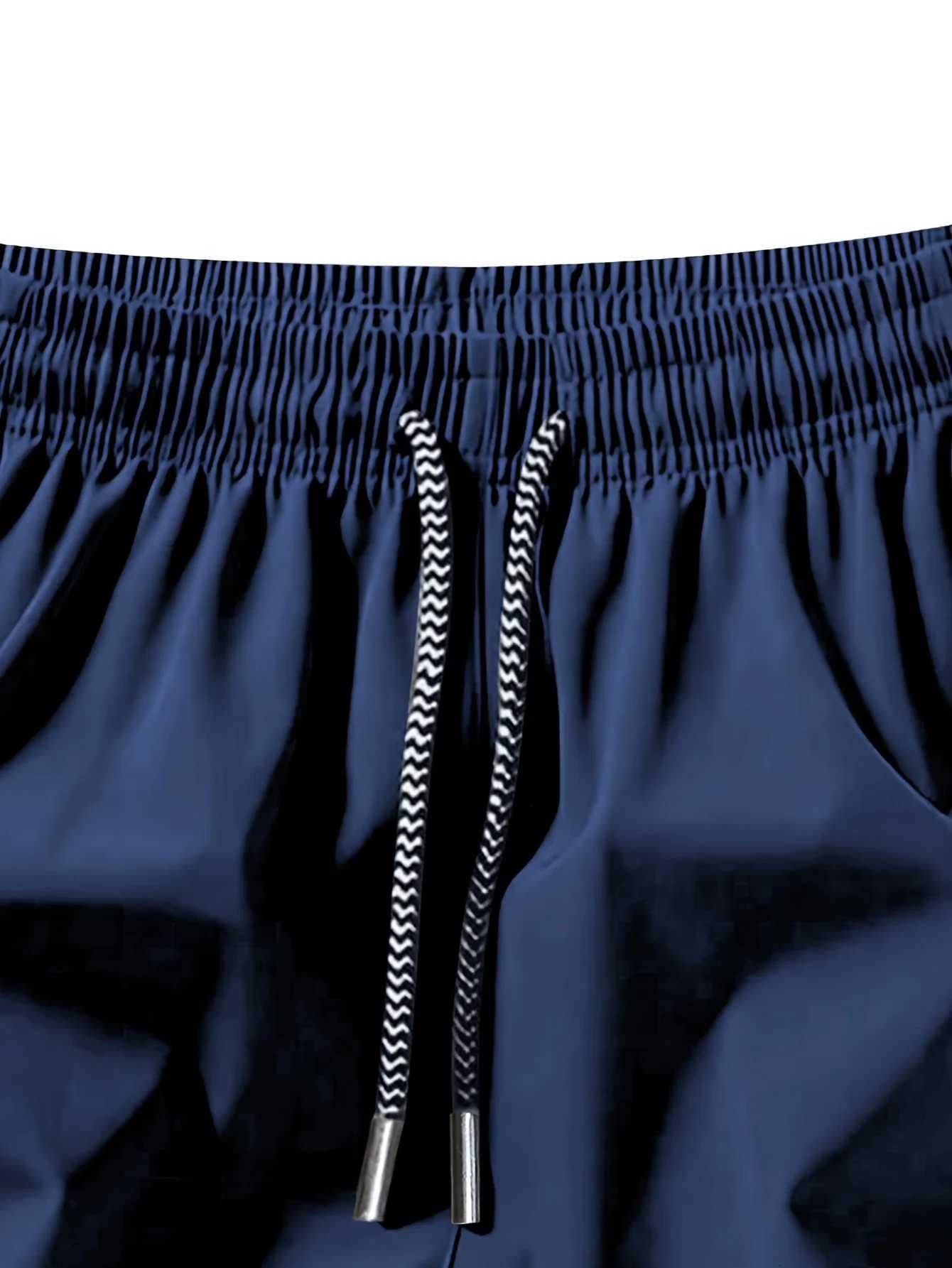 Summer beach volleyball badminton basketball sports new ice silk breathable solid color drawstring shorts men wear thin loose sp Y250814