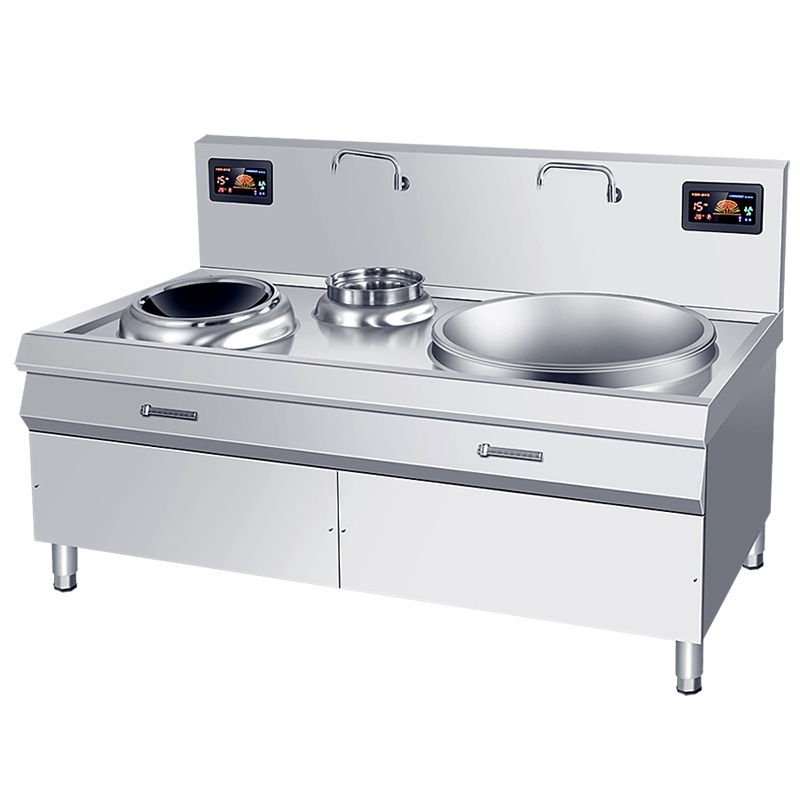 High-Quality Commercial Kitchen Equipment: Dual-Pot Size Combination for Schools & Canteens Digital display screen