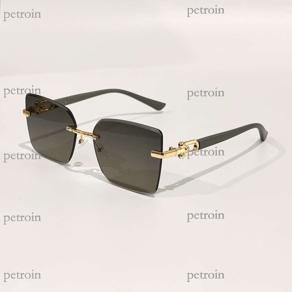 New Style Personality Women's High-end Light Luxury Gradient Color Plain Frameless Glasses Fashion Trendy Sunglasses