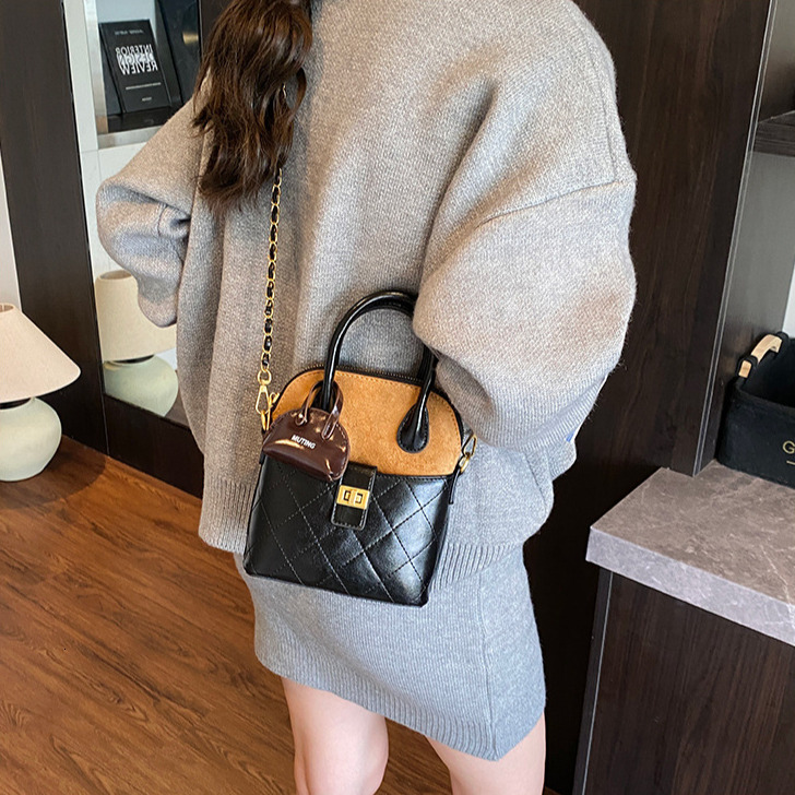 Fashion Diamond Grid Splicing Women's Shoulder Bag Free Shipping Designer Niche Mini Handbag New Versatile Luxury Bag Simple Phone Bag Casual Cro