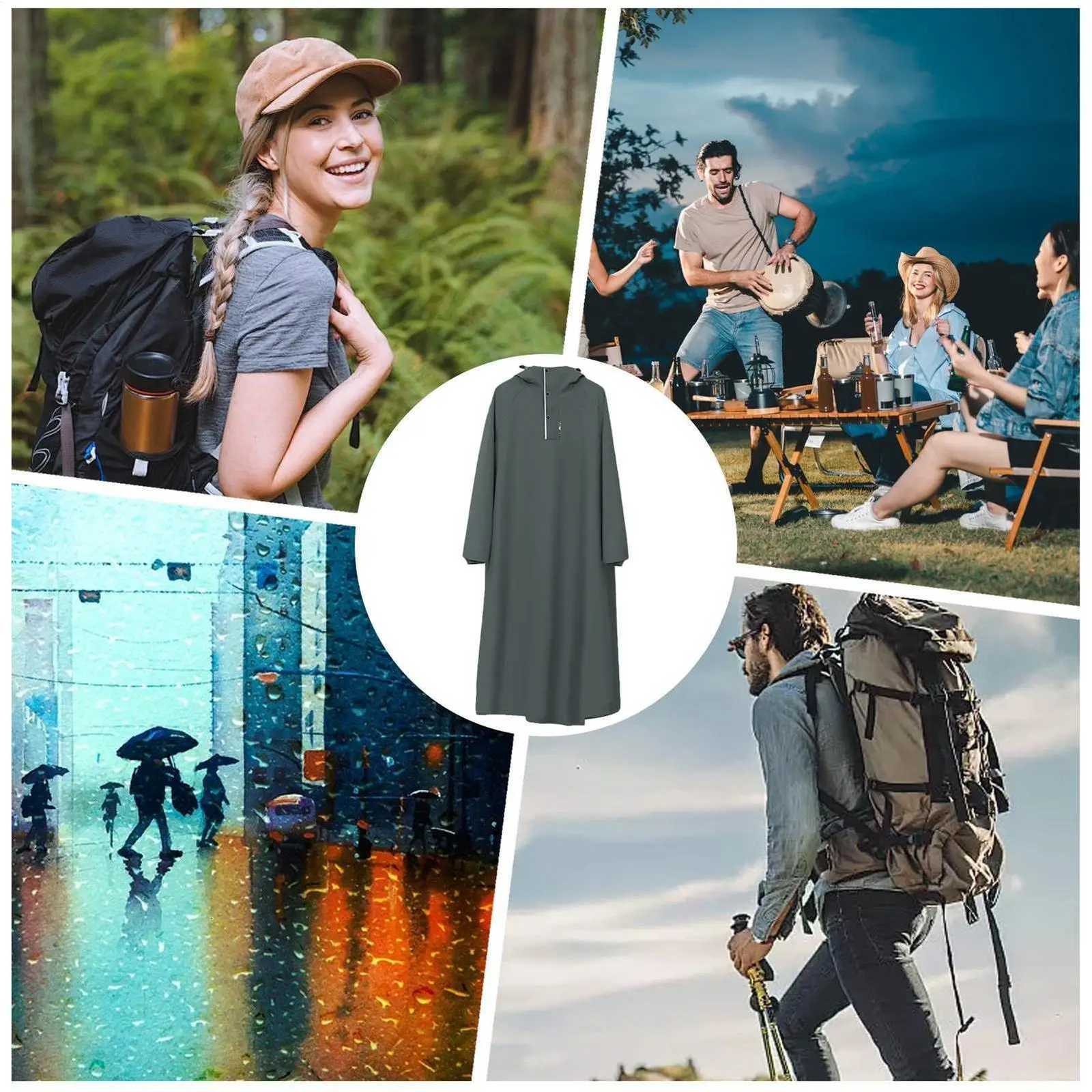 Ponchos Adult Unisex Biking Raincoat Reusable Long Motorcycle Rain Poncho For Men Women Scooter Fishing Camping Outdoor Cycling Y250814