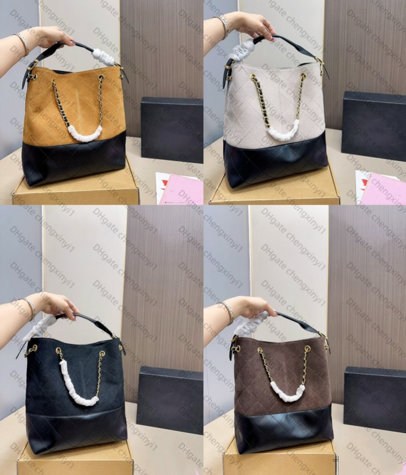 Designer Handbag Luxury bucket Bag Suede Leather drawstring Bag Chain Shoulder bags Underarm Handbag Splicing Colors handbags s