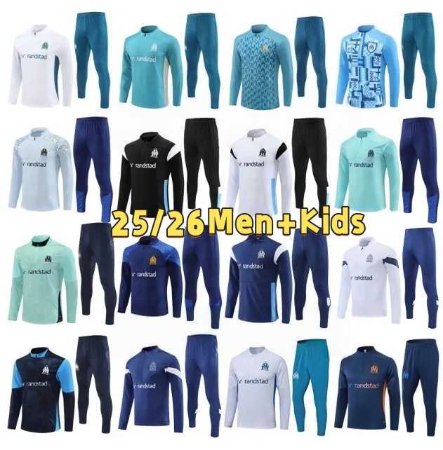 25 26 kids men Mmarseille tracksuits GREENWOOD BALERDI MarseilleES survetement 2025 22026 soccer Training Olympique OM tracksuit football Sportswear jogging kit
