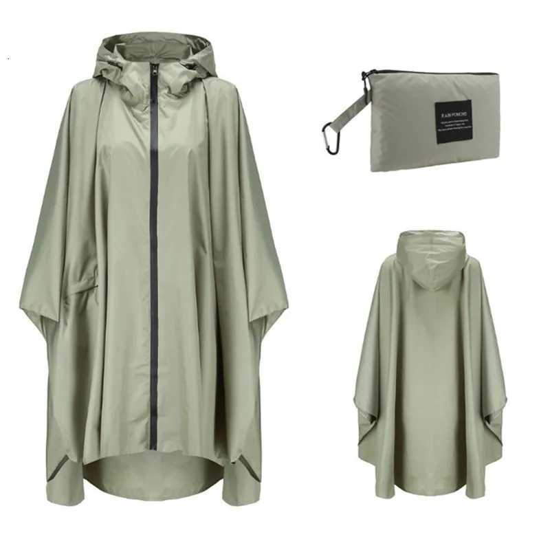 Women Men Poncho Raincoat Waterproof Tent Cover Wear Outdoors Hiking Biker Rain Coat Zip Cloak Trench Y250814