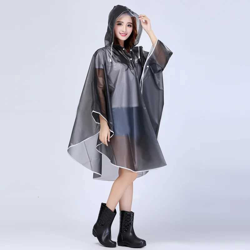 Womens EVA Waterproof Rain Poncho for Motorcycle E-Bike Lightweight Portable Hooded Cloak Outdoor Travel Riding Cape Y250814