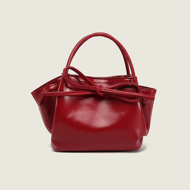 Autumn New Women's Shoulder Bag Women's Handheld Basket Bag Fashion Bow Women's Crossbody Bag Autumn New Solid Color Simple Designer Ba