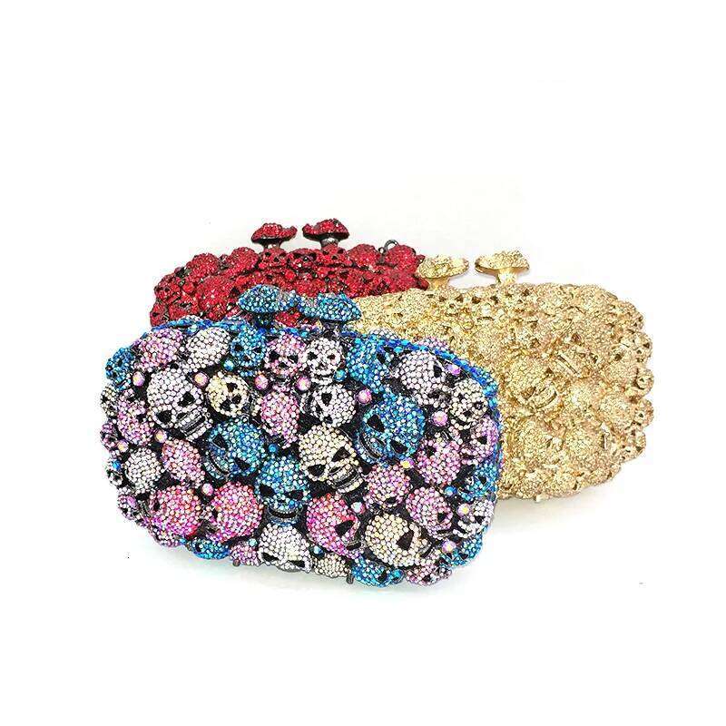 Designer bag 52 Fashion Elegant women evening skull dias clutches pattern crystal Bridal wedding party purses