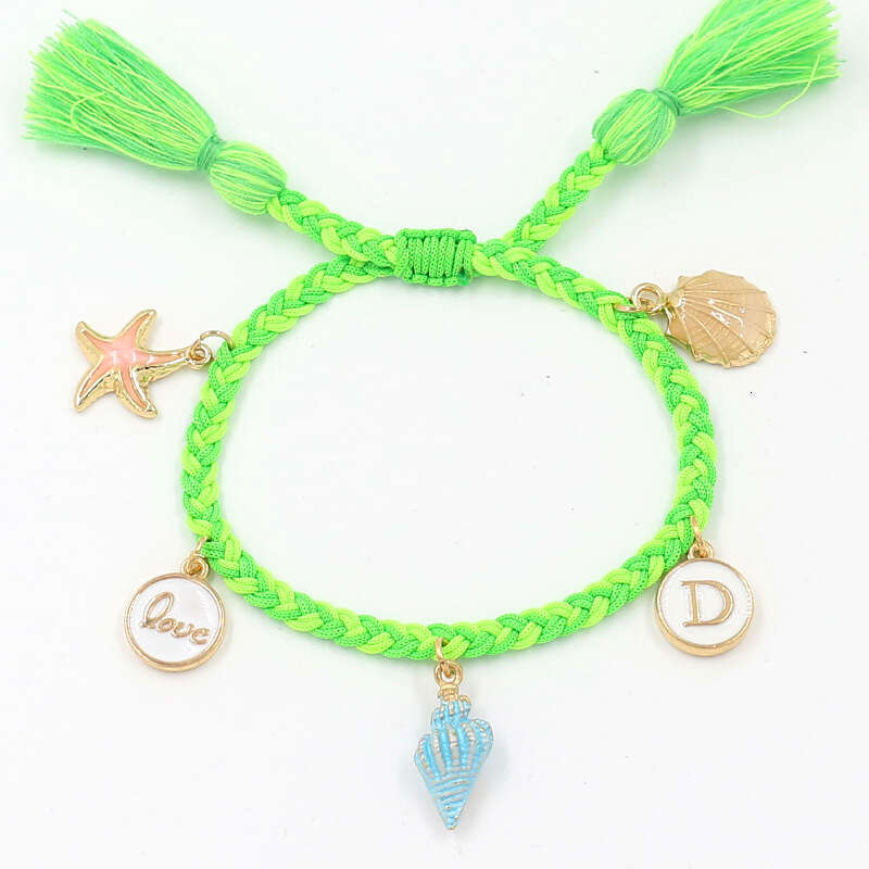 New Beach Style Summer Cool Anklet Fashion Starfish Shell Pendant Woven Bracelet Hand and Foot Dual-use Accessory
