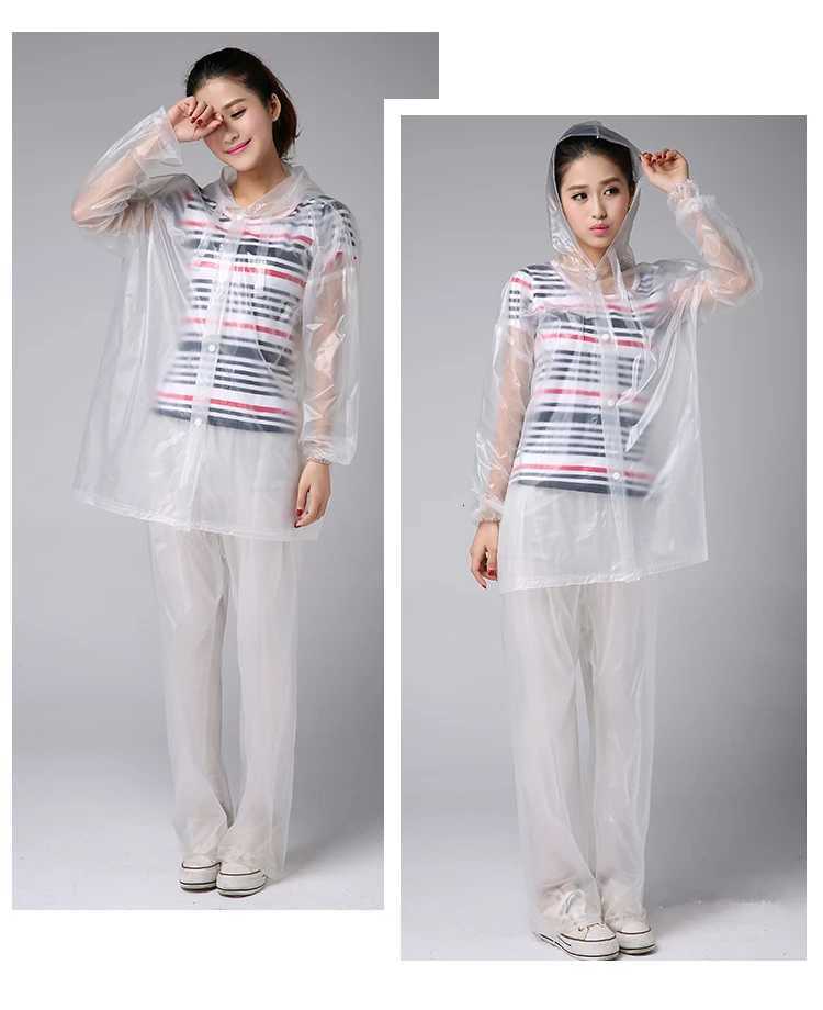 Adult Fashion Transparent Two-piece Raincoat PVC Thickened Transparent Rainwear Y250814