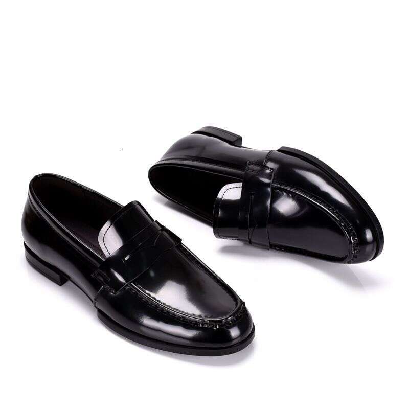 Real Loafers One Foot Shiny Shoes Men, British Patent Leather For Business And Leisure, Handmade Bean Shoes, Cowhide