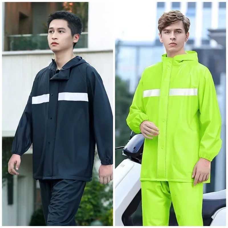 Work Clothes Raincoat Long Full Body Rainproof Adult Mens and Womens Outdoor One-Piece Single Reflective Waterproof Poncho Y250814