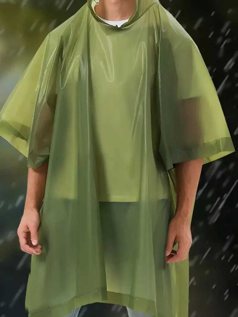 EVA Raincoat Unisex Multifunctional Poncho Transparent Rainwear Casual Style Hooded For Hiking Camping Outdoors Y250814