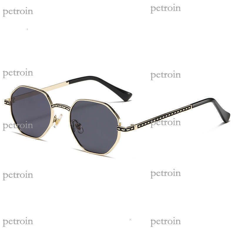 Fashion Polygon Gradient Sunset Metal Unisex Versatile UV Protection Sunglasses